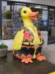 Ducks Mascot in front of store