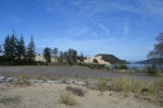 RV by trees dwarfed by dunes