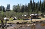 Athabascan salmon catch and smoke house