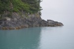 Milky pale blue glacier water