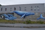 Whale wall mural