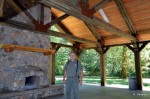 Mrg. Kenny checking for bats at pavilion
