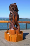 Seahorse carving along the wharf