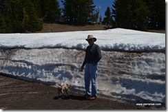 Snow level at Crater Lake in June